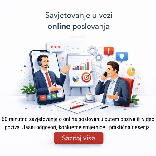 Savjetovanje u vezi online poslovanja (poziv ili video poziv do 60 minuta)